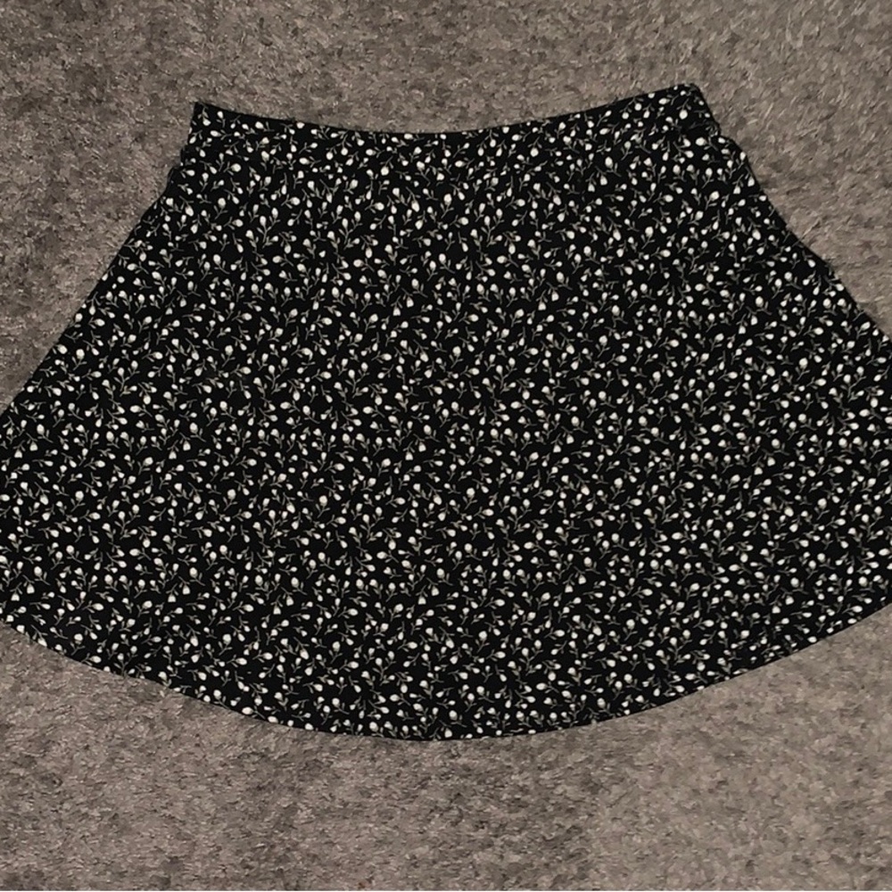 Floral Black Skirt
